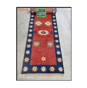 Premium 100% Wool Hand Knotted Modern Persian Design Non-Slip Cut Pile Loop Area <b>Rug</b> <b>Runner</b> Set 10mm Sophisticated Living Spaces - Product Image 5