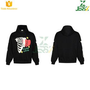 Sweat à capuche coupe régulière de luxe hommes dessin animé personnalisé bouffée imprimé élégant Streetwear en relief rétro Design confortable - Product Image 6