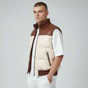 Gilet matelassé décontracté en toile pour homme, respirant, chaud, zippé, sans manches, pour l'hiver - Product Image 5