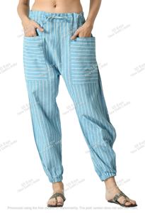 กางเกงวิ่งผ้าไหมผ้าใบเป็นมิตรกับสิ่งแวดล้อมของผู้หญิงสบายทรงถุงโลโก้ทรงตรงสไตล์ฮาเร็มระบายอากาศได้ดี - Product Image 5