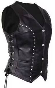 Chaleco de Motociclista Vintage de Cuero Genuino Tejido, Elegante y Personalizado de Alta Calidad para Hombre y Mujer, Precio Económico al por Mayor - Product Image 6