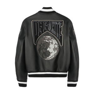 Windbreaker Gentlemen Warm <b>Jacket</b> Hot Sale Embroidered Leather <b>Jacket</b> Street Style Leather Fashion - Product Image 5