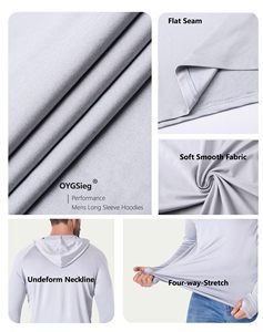 เสื้อตกปลาสำหรับผู้ชายเสื้อตกปลาผ้าสแปนเด็กซ์กราฟิกโพลีเอสเตอร์สีดอกแดดสวมศีรษะเสื้อตกปลาน้ำหนักเบาป้องกันรังสียูวีโลโก้ - Product Image 3