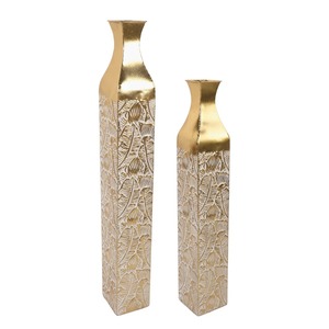 Jarrón Simple negro con detalles dorados, perfecto para dormitorio, escritorio de estudio, sala de estar, salón y regalo creativo o uso decorativo - Product Image 1