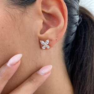 Boucles d'oreilles en diamants de laboratoire certifiés IGI, or 10k 14k 18k, style de bijoux moderne, fabrication artisanale, or jaune rose blanc, pour offrir en cadeau - Product Image 1