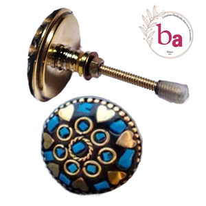 Perillas con cuentas de piedra de mosaico de estilo industrial, manijas y tiradores de exportación de calidad para armarios de cocina, vestidores, armarios, dormitorios - Product Image 1