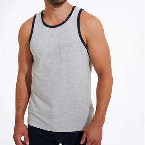 Camisetas de Tirantes Deportivas para Hombre con Logotipo Personalizado al por Mayor, de Algodón Suave, Holgadas, para Correr, con Bolsillo - Product Image 1