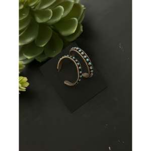 Zuni Trendy Sterling <b>Silver</b> Post Dangle <b>Hoop</b> Earrings with Pearl and Diamond for Weddings Parties and Gifts - Product Image 4