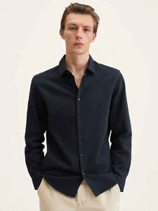 Camisa de vestir informal para hombre, camisa Formal de alta calidad, Color puro, 100% algodón, verano, 2022 - Product Image 5