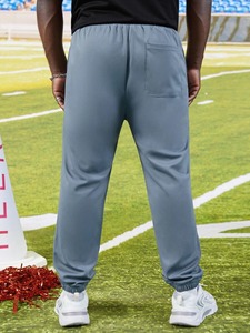 Wholesale 100% Cotton <b>Men's</b> Custom Logo Mid Waist <b>Jogger</b> Sweatpants with <b>Loose</b> <b>Fit</b> Washed Style Straight Pattern Casual Pants - Product Image 3