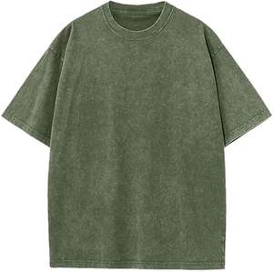 T-shirt en coton doux délavé à l'acide sur mesure en gros, t-shirt surdimensionné délavé à l'acide vintage pour streetwear, vêtements décontractés au quotidien - Product Image 5