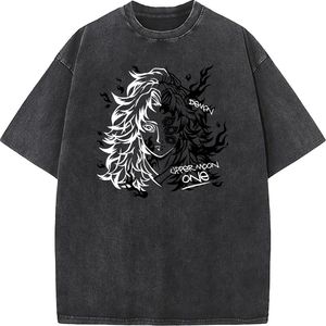 Camiseta de Manga Corta para Hombre, 100% Algodón, Tejido Sólido Lavado Estilo Vintage, Corte Regular, Estampada - Product Image 3