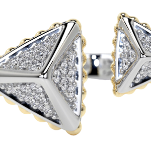 Anillo de corte redondo de 1,50 quilates, forma triangular, Diamante cultivado en laboratorio, anillo de joyería de compromiso antiguo, oro blanco de 14 quilates - Product Image 3