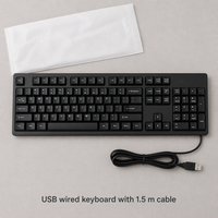 Nouveau clavier filaire USB K1800 à 104 touches, vente directe d'usine, clavier multilingue russe, arabe, espagnol, français, anglais
