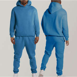 Personalizar calidad Casual hombres chándales ropa deportiva gimnasio Fitness entrenamiento chándales hombres dos piezas conjunto chándal - Product Image 6