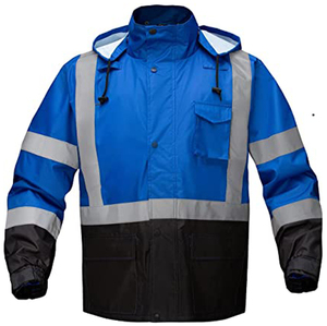 Veste de pluie de travail imperméable haute visibilité manteau de bombardier en polaire pour hommes caractéristique de sécurité chaude manteau de sécurité haute visibilité - Product Image 4