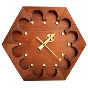 Horloge murale en bois personnalisée pour une décoration intérieure élégante, design moderne avec finition en bois de rose naturel, occasions de retraite et de mariage - Product Image 2