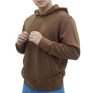 Sweat à Capuche Homme Marron Foncé de Haute Qualité Vente en Gros Sweats à Capuche Pas Cher Blanc 100% Coton Homme Impression Classique Pull à Capuche - Product Image 2