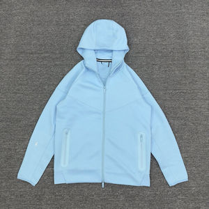 Ensemble de survêtement décontracté pour homme en molleton 100% coton, chaud, deux pièces, jogging, couleurs unies, veste et pantalon, XXL, vente en gros - Product Image 3