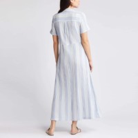 Robe longue décontractée blanche pour femme, 100% coton, écologique, lavable, infroissable, respirante, à manches courtes, unie, avec lettres