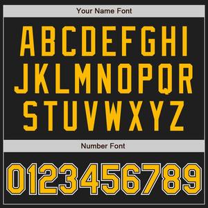 Maillot de baseball personnalisé noir or à fines rayures or-blanc authentique - Product Image 5