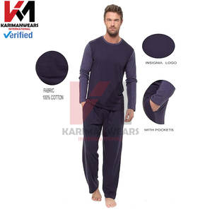 Conjunto de pijama de algodón para hombre, top de manga larga suave y pantalones largos, ropa de dormir clásica y cómoda, pijama para dormir - Product Image 6