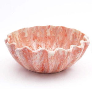 Bol à salade de fruits en résine en forme de cœur, modèle moderne et écologique, avec des bols de service faits à la main de haute qualité en couleur bleu ciel - Product Image 2