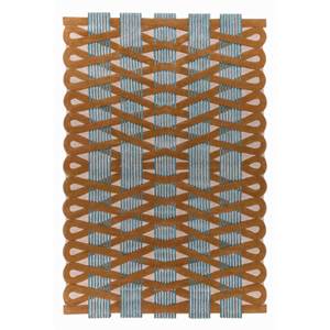 Jaipur Wunderkammer Beige & <b>Brown</b> Handmade Geometric <b>Wool</b> & Viscose Rug 9x12 Rectangle for Home or Hallway for Teens-Top-115 - Product Image 1