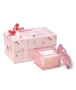 Bougie en cire de soja artisanale de luxe rose dans un bocal en verre avec couvercle en ruban décoratif - Cadeau de mariage pour la décoration de la maison - Product Image 5