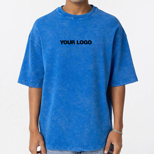 OEM/ODM Hot Selling 100% Cotton <b>Drop</b> Shoulder <b>Acid</b> Washed Men's T-shirts High Street Oversized Lightweight T-shirt For Men - Product Image 1