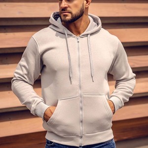 Sweats à capuche en polaire personnalisés pour hommes Vestes actives pour hommes avec fermeture éclair légères au printemps à manches longues Sweatshirts à fermeture éclair complète pour le sport - Product Image 5