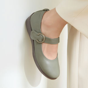 รองเท้าทำมือหนังแกะแท้ Solyn Mary Jane รองเท้าสวมสบายหัวมน หนังนิ่ม รองเท้าแบนสำหรับผู้หญิง พร้อมรองรับอุ้งเท้า - Product Image 4