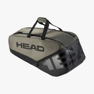 Sac de raquette de tennis Pro X grande capacité gris/noir en nylon avec PU pour sports de plein air et utilisation en salle de sport compatible avec 9 raquettes - Product Image 1