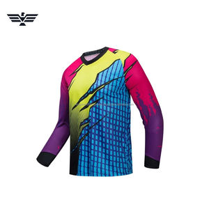 Camiseta de motocross para hombre – Camiseta transpirable de manga larga para motocross (grafismo multicolor) - Product Image 6