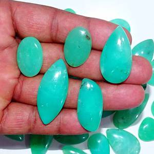 Forme naturelle de mélange de cabochon de pierres précieuses de quartz de chrysoprase pour la fabrication de bijoux - Product Image 3