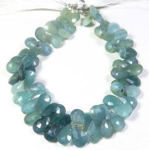 ลูกปัดลูกแพร์ grandierite เหลี่ยมเพชรพลอยธรรมชาติ9-10มม. สีเขียว120กะรัต8 "เส้นสำหรับทำเครื่องประดับ DIY - Product Image 4