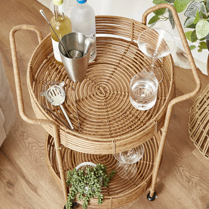 Carrito de bebidas de ratán vintage al mejor precio: carrito de bebidas duradero para restaurantes y eventos - Product Image 4