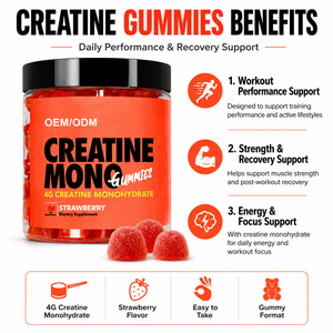 Gummies de créatine monohydrate certifiées GMP à marque privée, 5g de puissance, sans sucre, véganes, pour la <span class=keywords><strong>musculation</strong></span> - Product Image 2