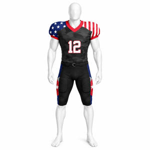 Ensembles d'uniformes de football américain à manches courtes imprimés sur mesure, nouveaux uniformes de sport pour équipes, fabriqués par Elson Sports - Product Image 1