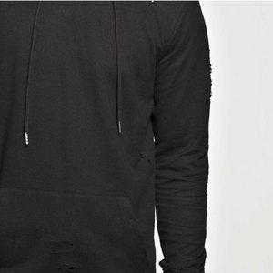 Sudaderas con capucha bordadas de angustia de gran tamaño con diseño único más vendido al por mayor Sudadera con capucha bordada de angustia de ropa de calle de alta calidad - Product Image 4