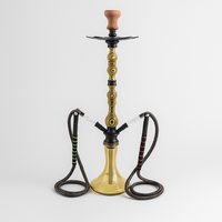 Kit Chicha Portable au Design Vintage en Aluminium, avec Tige Métallique Sculptée Rétro et Embout Moderne