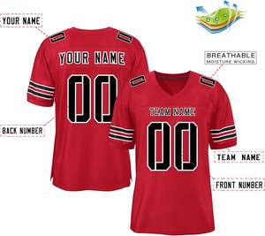 Respirant Polyester Mesh Streetwear Maillots De Football Américain Sportswear Clubwear Sublimation À Séchage Rapide Logo Personnalisé Nom Numéro - Product Image 4