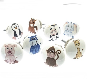 Boutons en céramique de melon bleu industriel artisanat tiroir armoire poignée tire pour chambre armoire cuisine salon armoires - Product Image 3