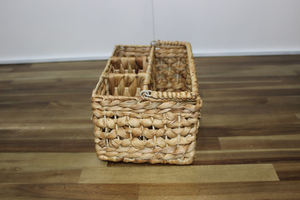 Cesta de Almacenamiento Rectangular de Jacinto de Agua Ecológica Artex Dong Thap con 3 Compartimentos y Asas (Diseño Multifuncional) - Product Image 6