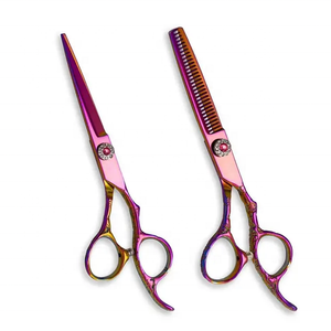 Ciseaux en acier inoxydable personnalisés de bonne qualité avec vis diamantée pour salon de coiffure - Product Image 2