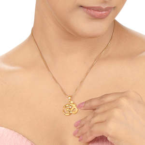 สร้อยคอจี้ทองคำรูปสัญลักษณ์โอมคลาสสิก - Product Image 2