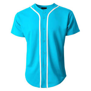 Maillots de baseball personnalisés de haute qualité, respirants, col en V, uniformes pour joueurs avec noms et numéros d'équipe, tissu 100% polyester - Product Image 1