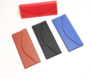 Étuis à lunettes de soleil en cuir PU avec logo de couleur personnalisée, boîtes à lunettes pliables, étui à lunettes, étui à lunettes de soleil, emballage - Product Image 1