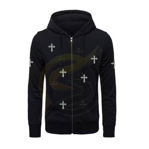 Custom Own Logo High Quality Pullover Men <b>Hoodies</b> for Sale / New Design Top Selling Best Men Casual <b>Rhinestone</b> <b>Hoodies</b> - Product Image 4