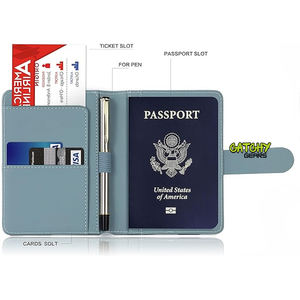 Nouveaux produits Porte-passeport en cuir vierge à sublimation personnalisée - Product Image 3